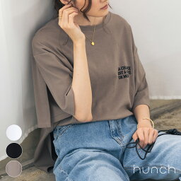 【公式】[ハンチ] hunch スリットスリーブロゴTシャツ | 春 夏 2024 新作