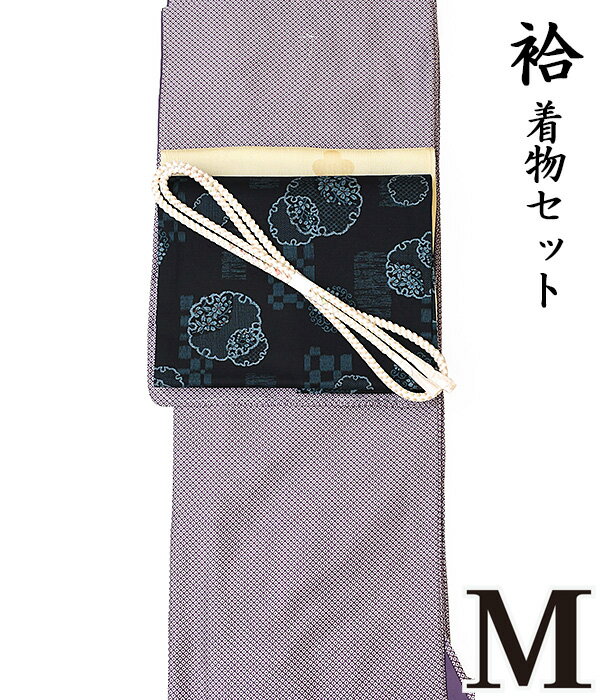 22260【晩秋冬春♪着物 4点セット】鹿の子【M 袷せ】【江戸小紋】洗える着物＋【木綿】洗える九寸名古屋帯+正絹帯揚げ+正絹帯〆着物セット 小紋 モダン レトロ コーデ as-1385 appk1131 ongy190のサムネイル