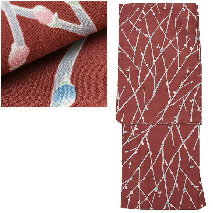 17600 洗える 着物 単衣 【 Mサイズ 】 単衣着物 【 春 / 秋 】ちりめん生地 仕立上り 洗える 着物 レディース 女性 仕立上り着物 和服 和装 小紋 カジュアル 普段着 ひとえ 単衣仕立て きもの キモノ 和装 【 M 】 hppk867-m（1）