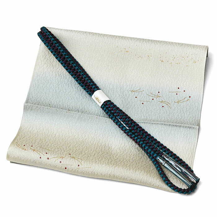 25110 正絹 【 春 初夏 秋 冬 】 高級 加工 地模様 手染め ぼかし 帯揚げ + おしゃれ 丸 帯〆 【 2点セット 】 友禅加工 丸組 帯揚げ 帯締め セット 暈し グラデーション カジュアル 帯締めセット 帯揚げセット set 訪問着 附下げ 色無地 礼装 oz-set4697