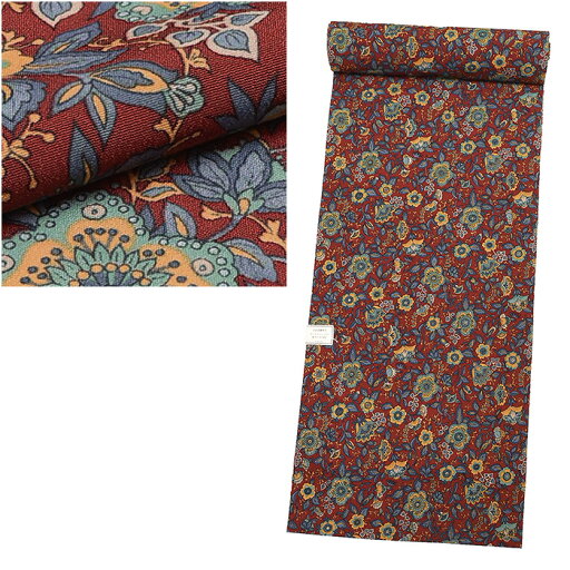 【20】 【 ポリエステル 反物 】 洗えるきもの ちりめん生地 着尺 羽尺 古典柄 小紋 紬 普段 着物 反物 おしゃれ着 カジュアル 女性用 レディース 未仕立て 化繊 縮緬 和服 和裁 反物のみ 更紗 臙脂 レンガ色 赤茶 小花  ptn-209(1) 【20】 【 ポリエステル 反物 】 洗えるきもの ちりめん生地 着尺 羽尺 古典柄 小紋 紬 普段 着物 反物 おしゃれ着 カジュアル 女性用 レディース 未仕立て 化繊 縮緬 和服 和裁 反物のみ 更紗 臙脂 レンガ色 赤茶 小花  ptn-209(1)