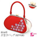 【50】 【 IKKO 】 振袖 卒業式 浴衣 亀甲花菱刺繍 バッグ レッド【 がま口 】 がまぐち ちりめん 和柄 レトロ モダン 大容量 レディース 女性 通年 【メール便・ネコポス便不可】bag832(5)