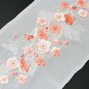 【ワゴンセール】4400【絹交 半衿】汕頭 刺繍入り【半衿】白 スワトウ振袖 成人式 卒業式 袴 訪問着 附下 和装小物【メール便可能】刺繍半襟 半襟 絹5% ...