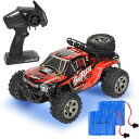 ラジコンカー オフロード 子供向け RCカー 1/18 リモコンカー 2WD 2.4GHz無線操作 充電式 バッテリー2個付き 時速20km/H おもちゃ 車 ...