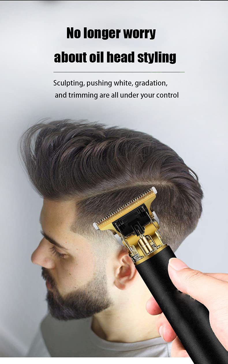 トリマークリッパー、プロのヘアエッジャークリッパー、理髪店用Tブレードトリマー、メンズ華やかなヘアクリッパー、ヘアカット用コードレスライナークリッパー、LCDディスプレイ付きビアードトリマー