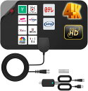 【人気版 室内アンテナ】テレビアンテナ アンテナ 室内 4K HD TV アンテナ 地デジ テレビ アンテナ 室内アンテナ 地デジ ブースター内蔵 最強 360度全方位受信 高性能 高感度 UHF VHF対応 USB式 薄型&小型軽量設計 簡単設置 無料