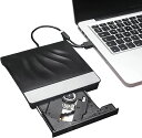 USB3.0 DVDドライブ 外付け + Type C 外付けdvdドライブ2IN1 超高速 読取・書込(給電ケーブル付き) ポータブルドライブ CD/DVDプレイヤー PC/ノートパソコン 対応, ブラック CD/DVDドライブ 静音 焼損防止 エラー