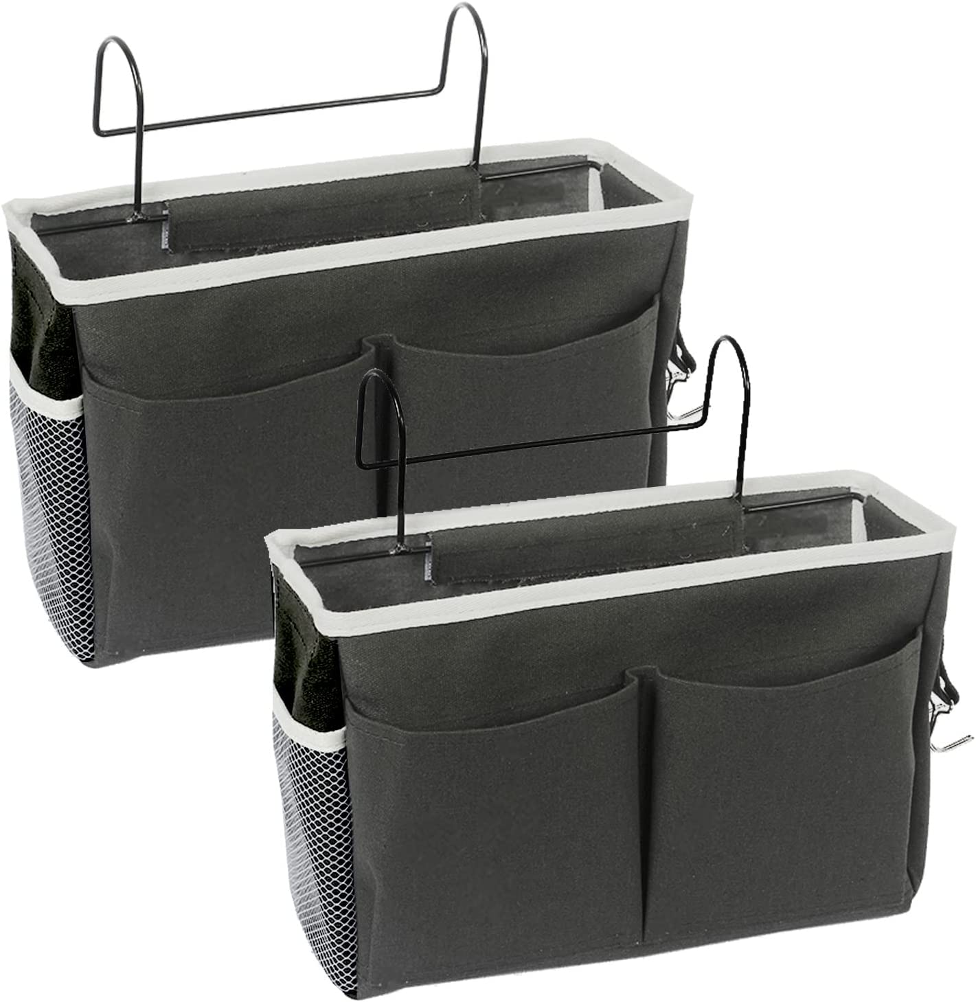 【2個セット】ベッドサイド収納ラック クローゼット 収納 ハンギング収納バッグラックド 吊り下げ 多機能収納キビネットャ 金属フック付き ベッド仕上げラック 寮...