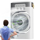 エアコンファン、パーソナルAC - 空気冷却ファンUSB電源,7色の夜間光、キュービクルアクセサリー用のデスク加湿器