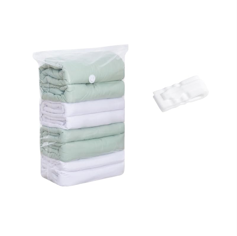 【5枚入り】圧縮袋 旅行 衣類圧縮袋 真空あっしゅく袋 布団圧縮袋 バルブ式圧縮袋 ポンプ必要ない圧縮可能 立体 大容量 クローゼット収納 押入れ収納 空気抜き 衣類収納 旅行圧