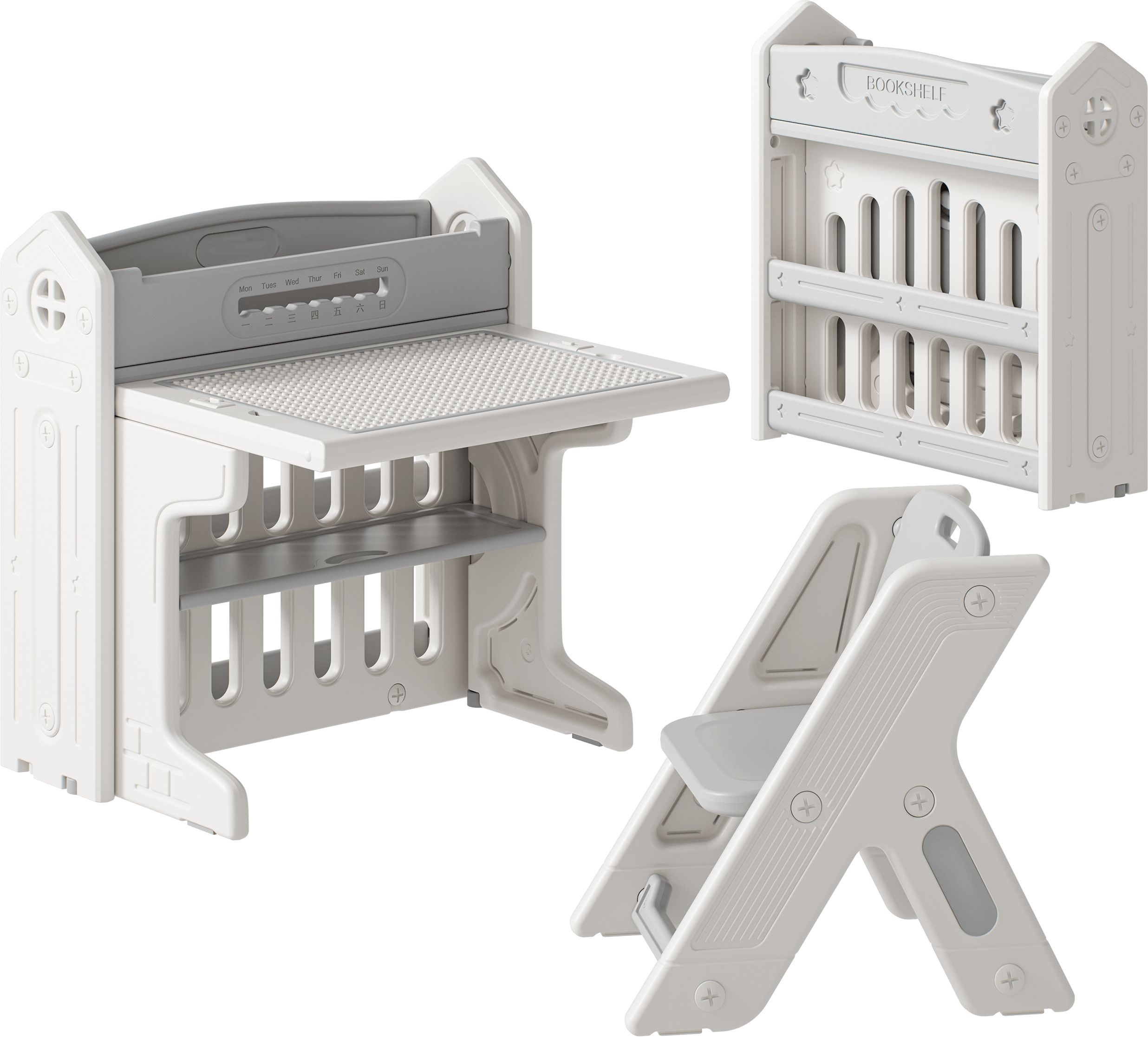 折りたたみキッズデスク チェア セット 多機能 省スペース お絵描きデスク 棚付き キッズテーブル ミニテーブル 子供用 学習色机セット 勉強机 学習デスク お絵かきボード テーブル