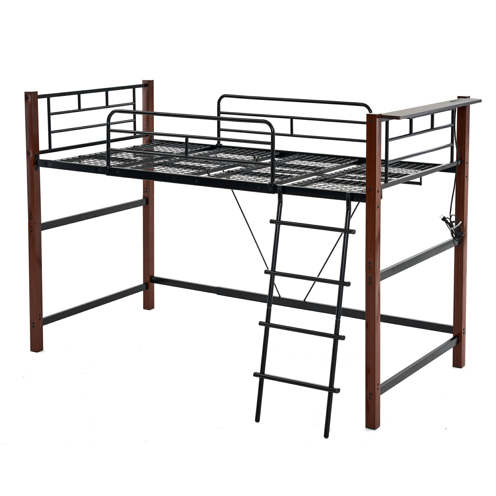 【高さ140cm】ロフトベッド パイプベッド シングル 耐荷重150kg システムベッド ロータイプ ミドルタイプ 棚 収納 北欧風 大人 一人暮らし ハンガー...