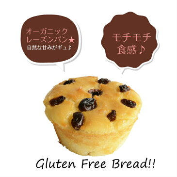 米粉パン オーガニックレーズン 4個セット グルテンフリー 天然酵母 アレルギー対応 パン gluten free bread