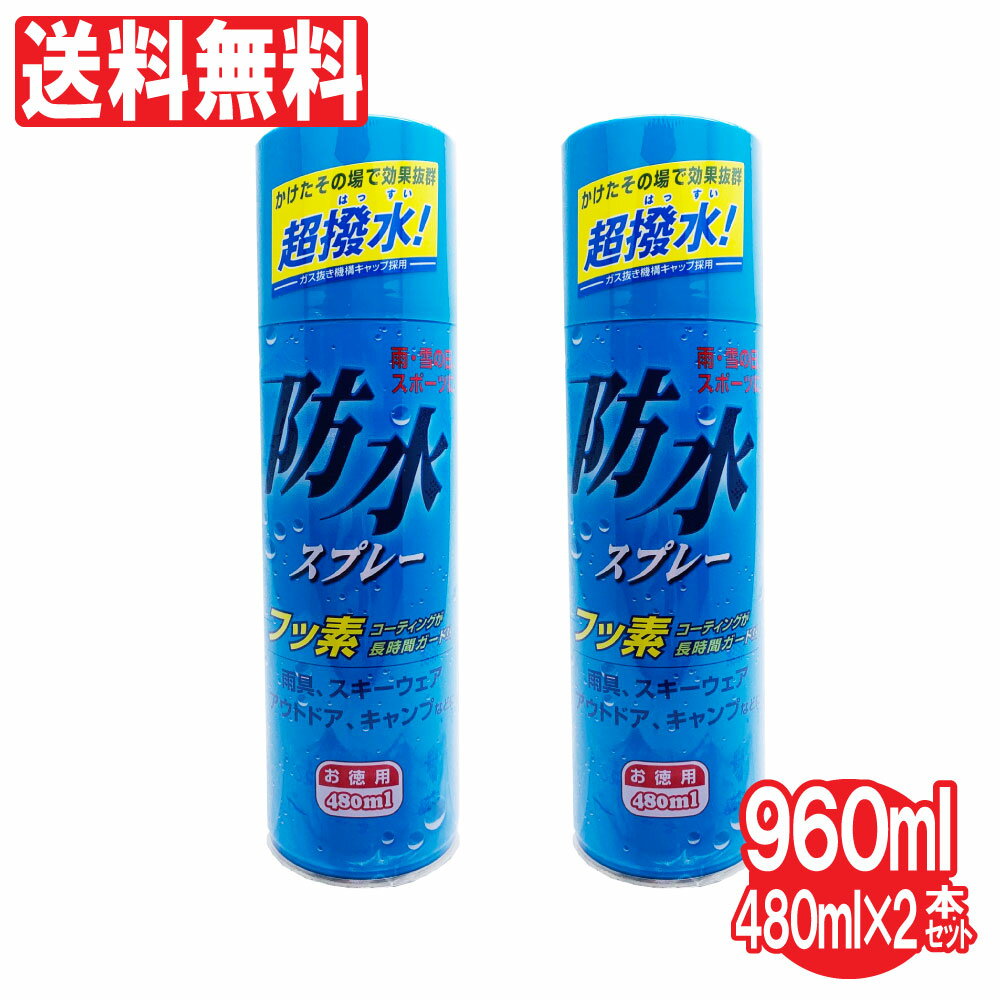 【P最大18倍★大感謝祭】 防水スプレー お徳用 480ml ×2本セット（計960ml）フッ素コーティング 撥水効果 雨具 レインコート 傘 スキー キャンプ 送料無料