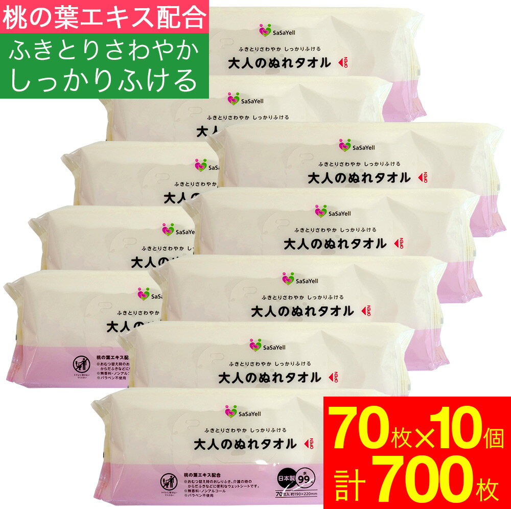 10袋入【ケース販売】TENAウェットワイプ 50枚　大判　清拭