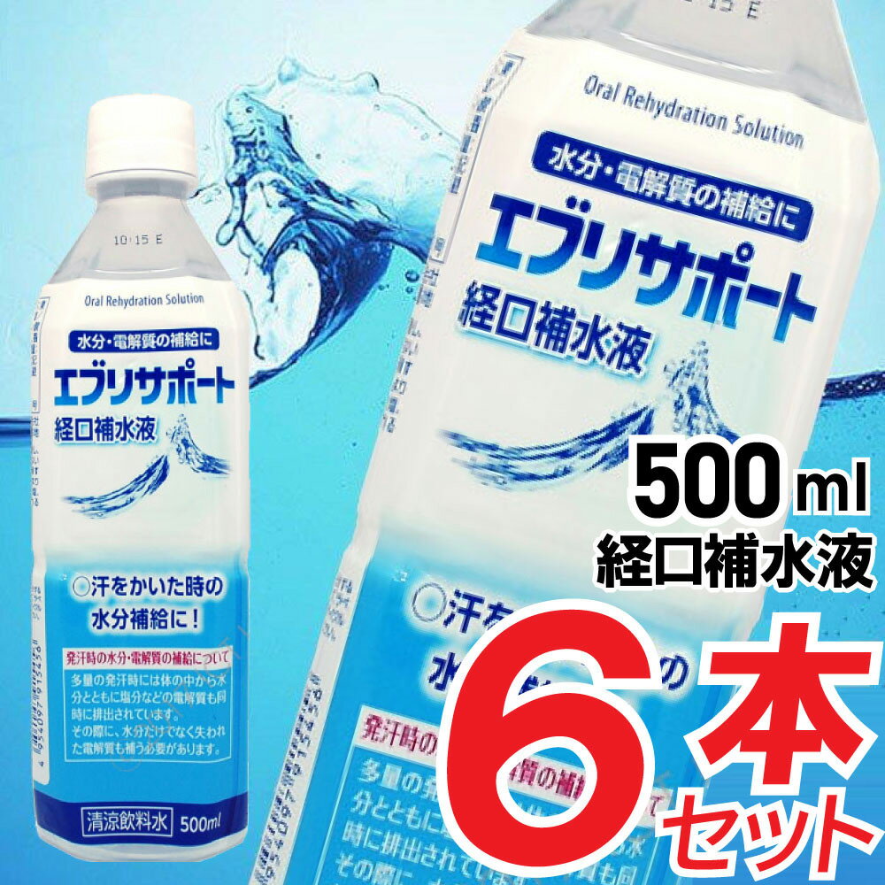 【P最大8倍 5 30限定】 経口補水液 熱中症 対策 介護 スポーツ ドリンク エブリサポート 500ml 6本セット 熱中症対策 清涼飲料水 ペットボトル