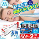 【P最大9倍★お買い物マラソン】鼻孔拡張テープ 透明タイプ お徳用 120枚(60枚入×2個) 鼻呼吸 鼻づまり 解消 いびき防止 鼻呼吸テープ 日本製 鼻腔拡...