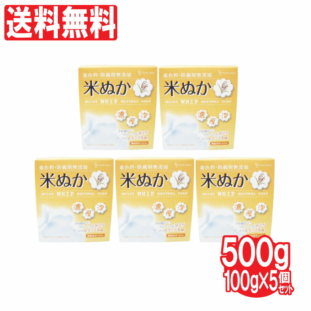 【P最大13倍★お買い物マラソン】ナチュラルソープ 米ぬか 5個セット 500g 100g 5個 CJ クロバーコーポレーション 石けん 高起泡せっけん 洗顔 送料無料