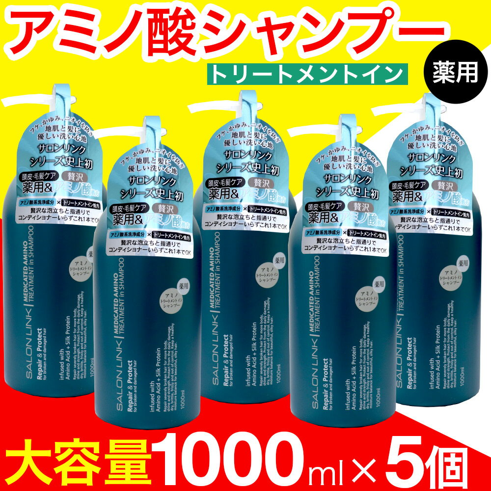  シャンプー 薬用 トリートメントイン アミノ酸 1000ml 5個セット サロンリンク 医薬部外品