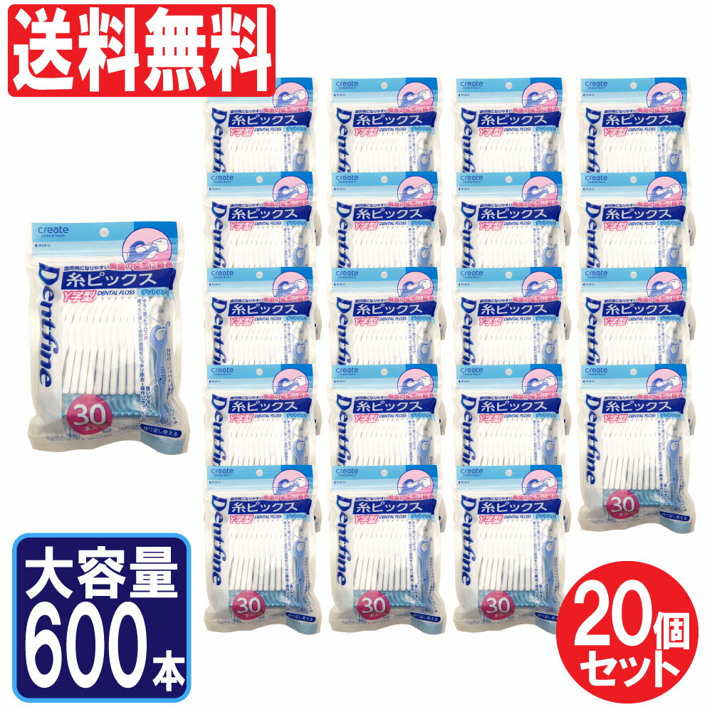 デンタルフロス Y字型 600本セット（30本入×20個）糸ピックス 歯間ブラシ 歯間清掃 大容量 デンタル 送料無料