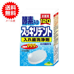 【P最大18倍★大感謝祭】 入れ歯洗浄剤 酵素入り スッキリデント 120錠入 お徳用 泡洗浄 入れ歯 除菌 洗浄 ライオンケミカル 総入れ歯 部分入れ歯 入歯洗浄剤　メール便で送料無料