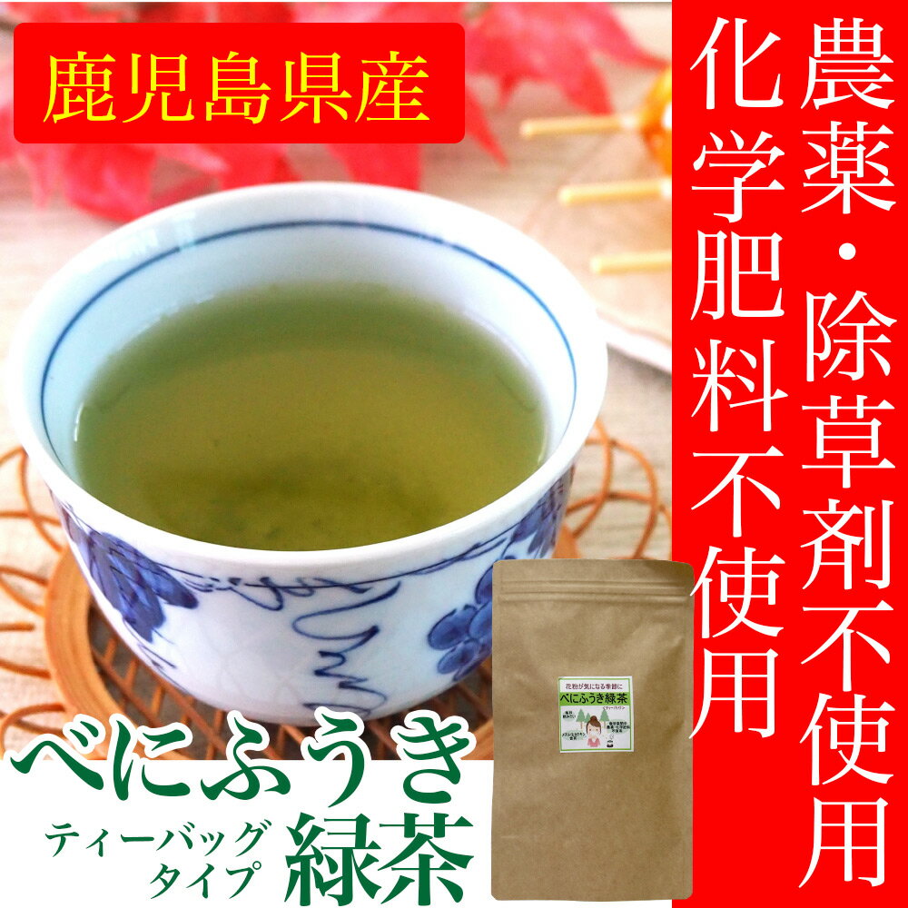 農薬除草剤化学肥料不使用☆べにふうき べにふうき緑茶 60g(4g×15包入り） ティーバッグ 茶葉　ティーパック　鹿児島県産 紅富貴 1000円 送料無料 ポッキリ