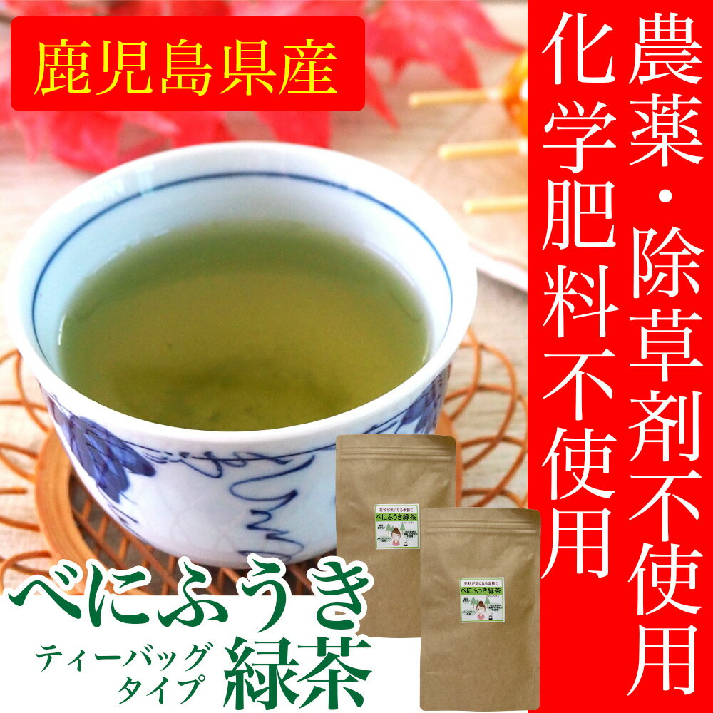 べにふうき茶 べにふうき緑茶 120g(4g×15包入り×2袋） ティーバッグ 茶葉　ティーパック　鹿児島県産 農薬と除草剤・化学肥料不使用