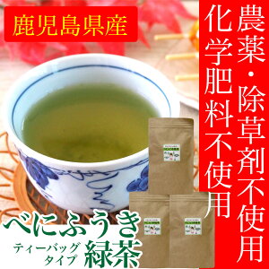 【P最大8倍★5/5限定】べにふうき茶 べにふうき緑茶 180g(4g×15包入り×3袋） ティーバッグ 茶葉　ティーパック　鹿児島県産 農薬と除草剤・化学肥料不使用