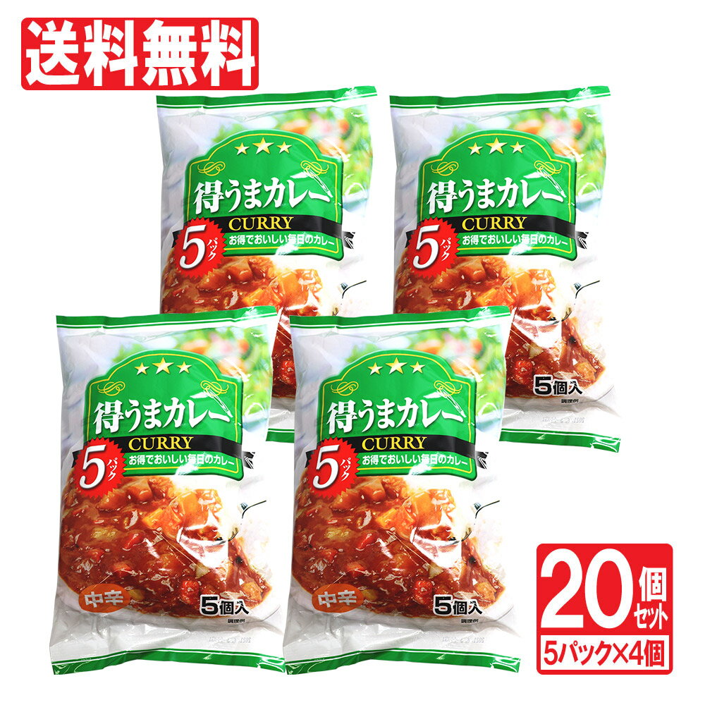 レトルトカレー 20食セット（5食入×4個) 業務用 大容量 中辛 20食セット カレー レトルト まとめ買い 業務用 詰め合わせ 送料無料 インスタントカレー