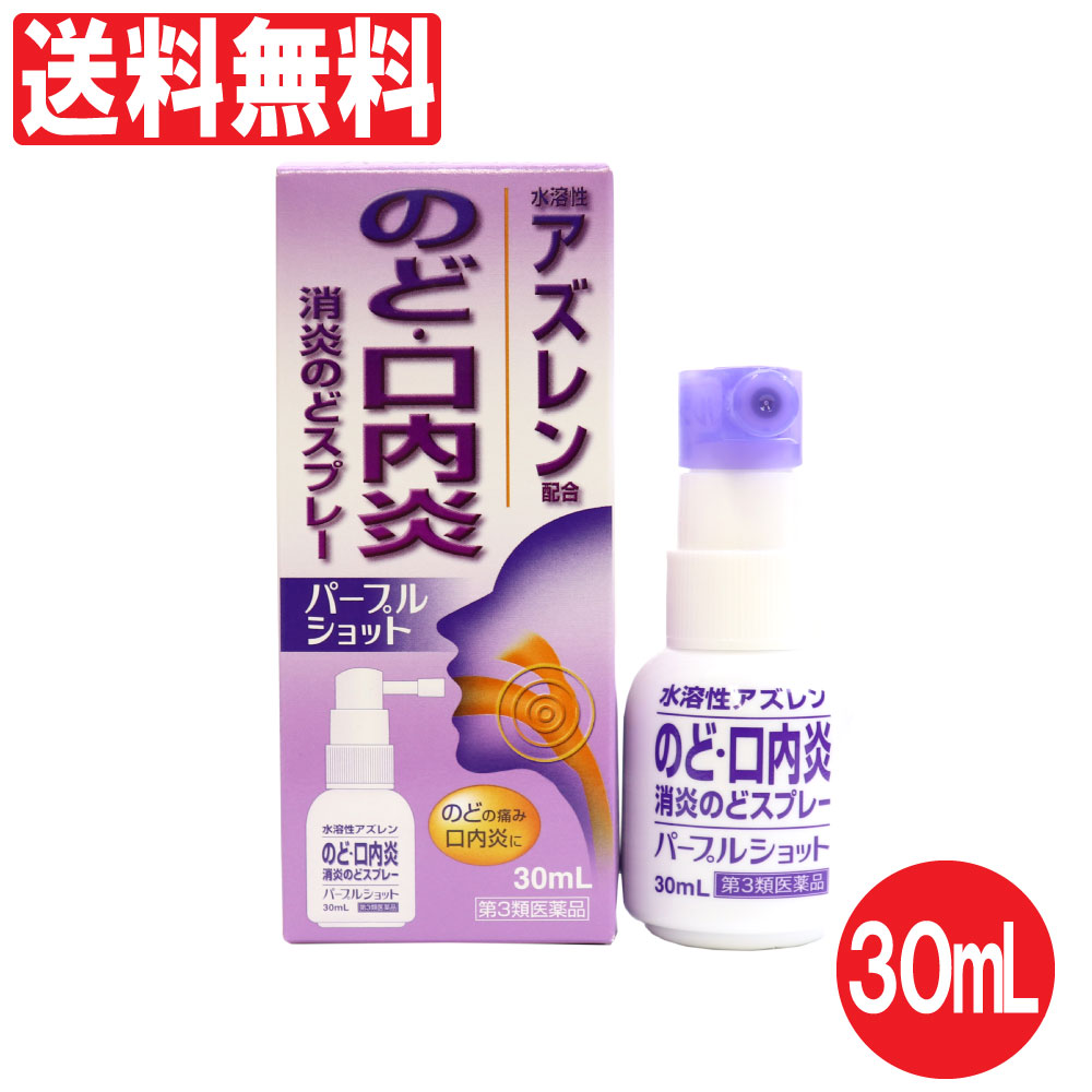 のど・口内炎 消炎のどスプレー パープルショット 30mL のどの痛み はれ 不快感 声がれ 水溶性アズレン 送料無料