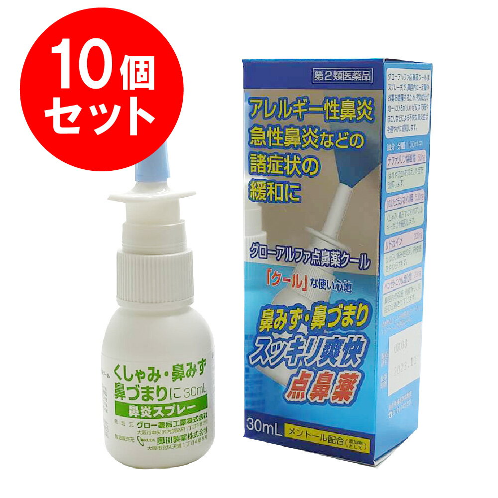 【第2類医薬品】グローアルファ点鼻薬クール 30mL 10個