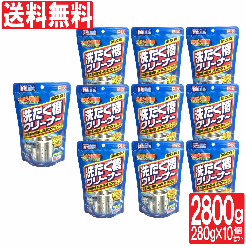 銀イオン成分配合 洗たく槽クリーナー280g×10個セット 非塩素系 洗たく槽用洗浄剤 日本製 大掃除 洗濯槽用洗浄剤 洗濯槽用クリーナー 送料無料