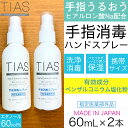 TIAS 手指消毒スプレー 60mL 2個 携帯用 指定医薬部外品 塩化ベンザルコニウム 日本製 定形外郵便で送料無料