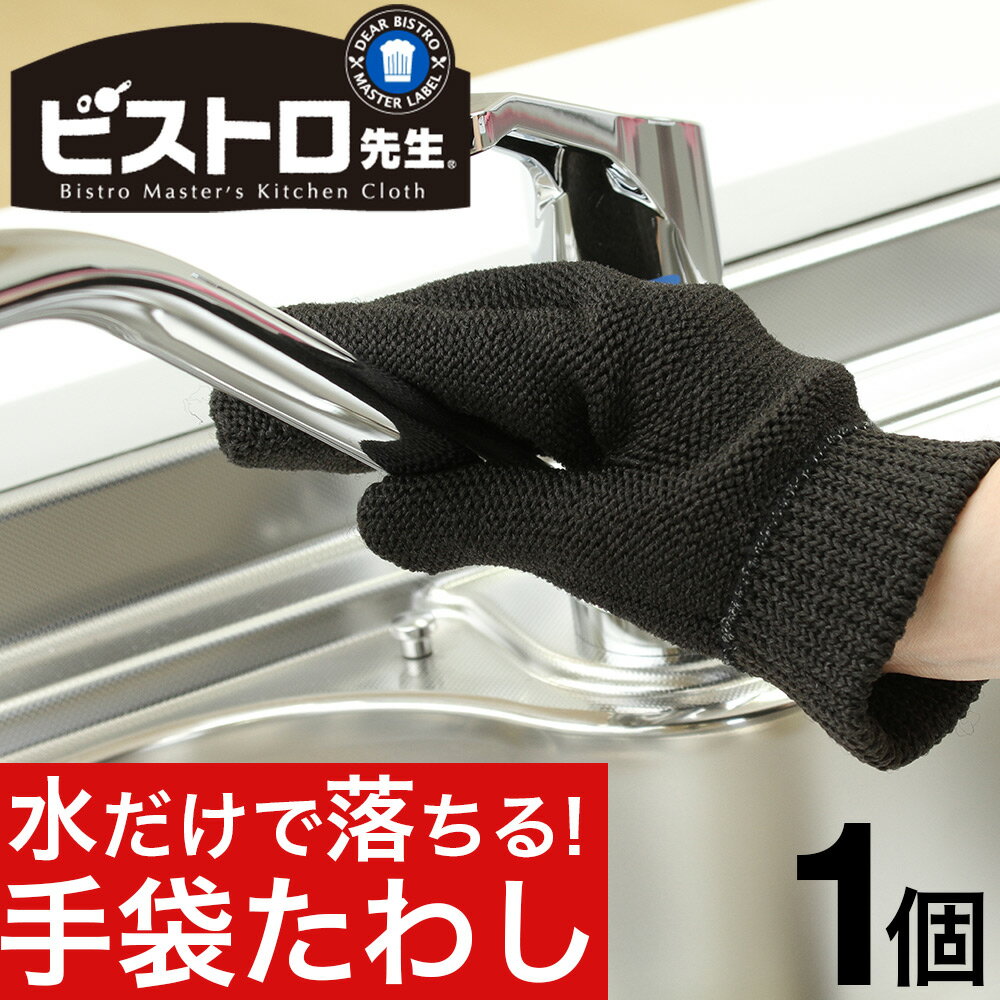 ビストロ先生 手袋たわし 1個 タワシ たわし 掃除用品 台所用品 定形外郵便で発送 送料無料