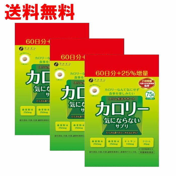 カロリー気にならない 大容量 375粒(75日分)×3個セット ファイン 栄養機能食品「メール便で送料無料」