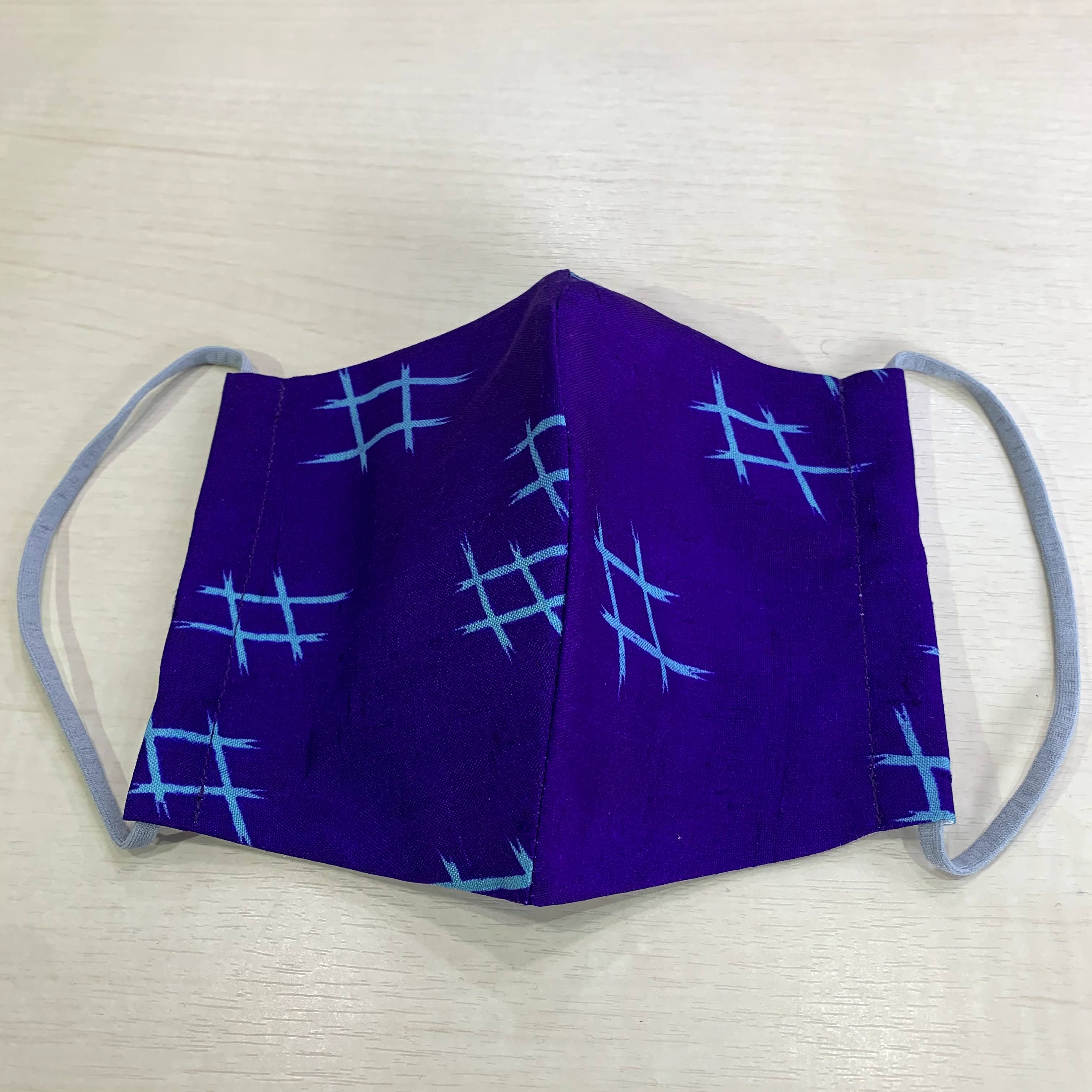 古布マスク　着物地（除菌シルク加工済）　紬　絣　和布　送料無料☆