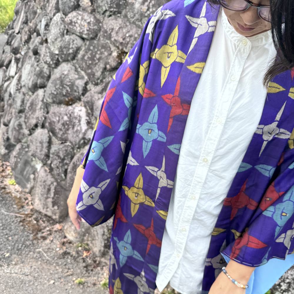 HAOLLY｜アップサイクル着物羽織／ユニセックス 和モダンコート メンズ レディース兼用 シルク 古着リメイク by Kilu² ファッションジャケット