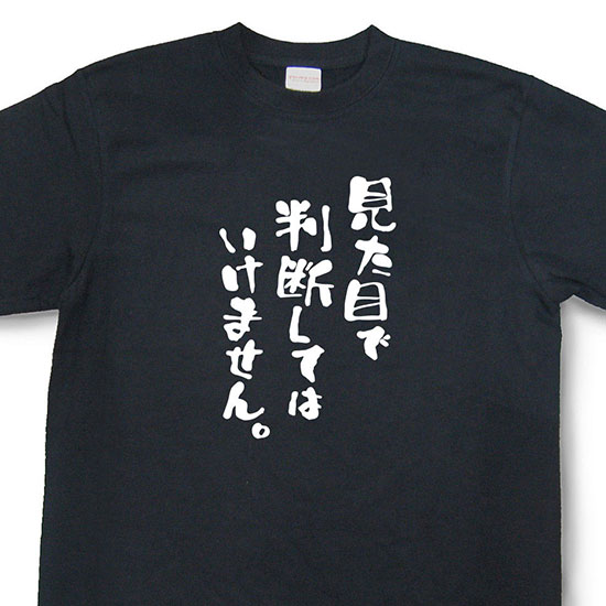 おもしろtシャツ『見た目で判断してはいけません。』【文字tシャツ メッセージtシャツ 日本語tシャツ 言葉tシャツ 変tシャツ ネタtシャ..