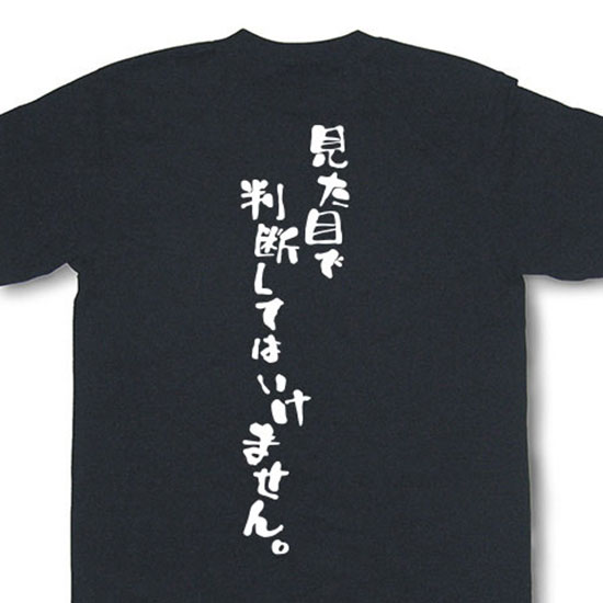 『見た目で判断してはいけません。』Tシャツ【おもしろtシャツ】【文字tシャツ】【メッセージtシャツ】MOT21