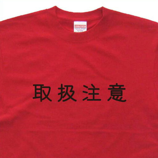 『取扱注意』Tシャツ【おもしろtシャツ】【文字tシャツ】【メッセージtシャツ】TYK02 『取扱注意』Tシャツ【おもしろtシャツ】【文字tシャツ】【メッセージtシャツ】TYK02