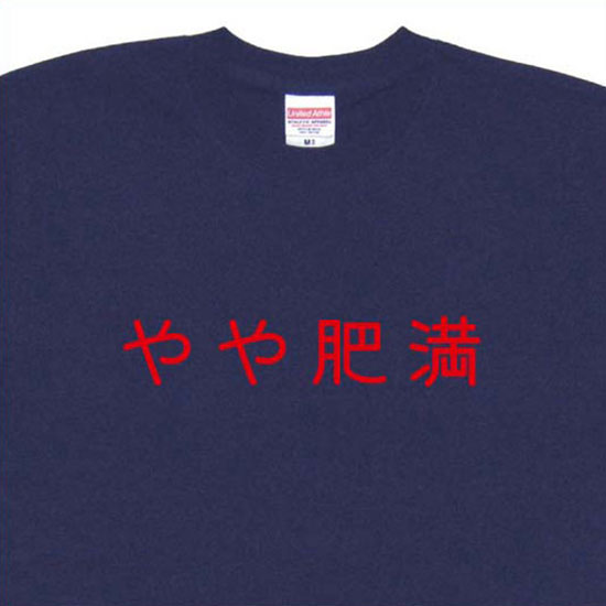 『やや肥満』Tシャツ【おもしろtシャツ】【文字tシャツ】【メッセージtシャツ】TYK02