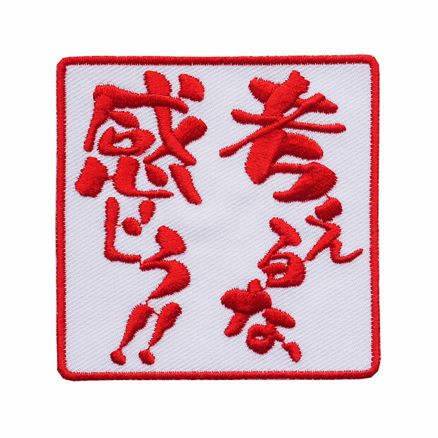 文字ワッペン「考えるな感じろ!!」【刺繍 アイロン接着 おもしろワッペン 日本語 漢字 メッセージ】WPN41