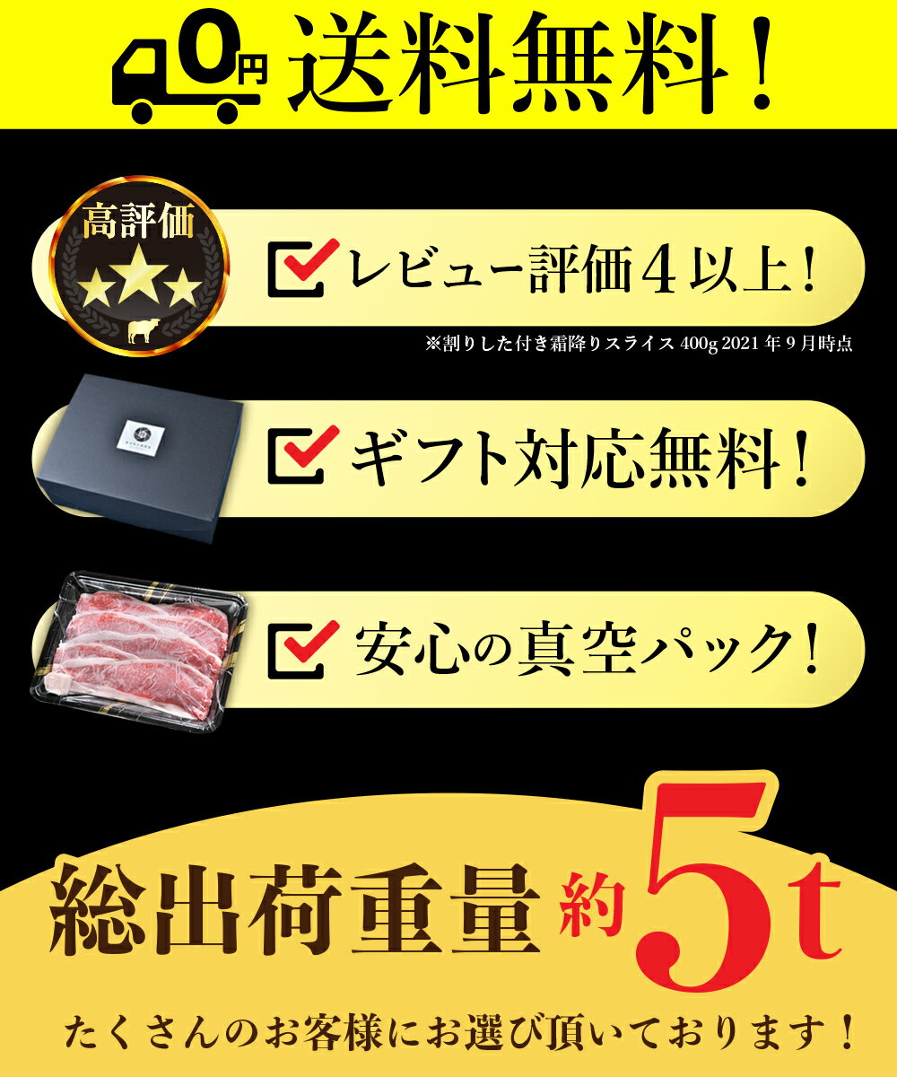 御歳暮 お歳暮 2022 牛肉 肉 黒毛和牛 霜降り スライス 800g すき焼きタレ セット