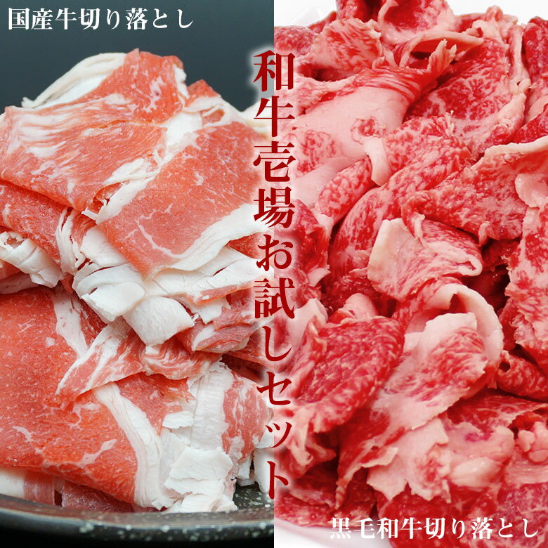お試しセット【 2 】国産牛 切り落とし 500g 黒毛和牛 切り落とし 400g 合計 900g 焼肉 バーベキュー 鍋 しゃぶしゃぶ すき焼き BBQ BBQセット お試しセット 人気 お肉