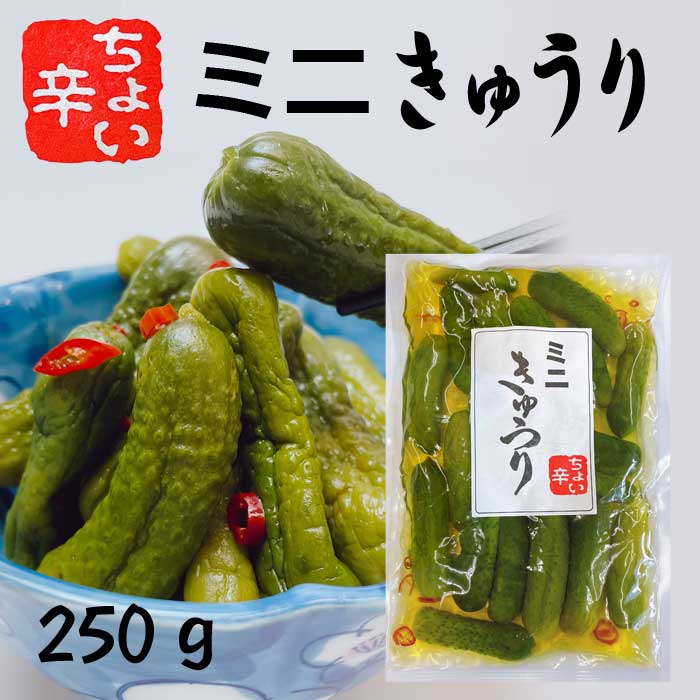 お中元 送料無料 ミニきゅうり 250g きゅうり 漬物 ピリ辛 おつまみ 家飲み ご飯のお供 買い回り やみつき グルメ食品 ポイント消化 sale 対象 食品 お取り寄せグルメ 岡山 父の日