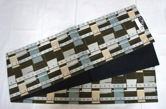 京袋帯 仕立て上がり ポリエステル 帯 日本製 MONO おしゃれ モダン 特価品につき少々難有り ※コンパクトにたたんでの発送になります。