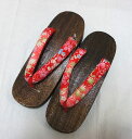 18cm 下駄 赤 レッド 桜 梅 キッズ こども 祭り サクラ 梅 子供 子供用下駄・桐・赤・和柄・子供ゆかた・子供浴衣 18cm ※一点のみの注文はヤマトコンパクトにてお送りします。代引き不可※花緒の柄はお任せ ※訳あり処分品の為返品不可