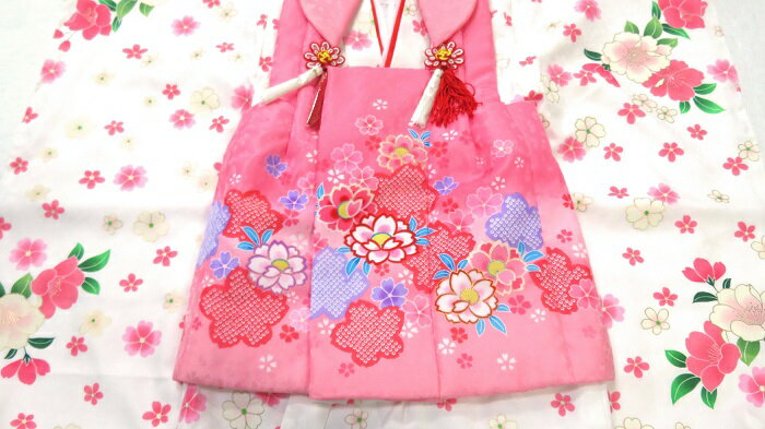 753 三歳 女の子 3歳 着物 きもの 三才 七五三着物 白系 ピンク系 ひな祭り 正月 753 箱無し 雛祭り 被布 セット 巾着 髪飾り 巾着袋 メーカー...