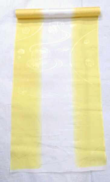替え袖 生地 正絹 絹 シルク 黄色系 長さ：4m以上　巾：約37cm【和小物素材・ハギレ　パッチワーク】 ..