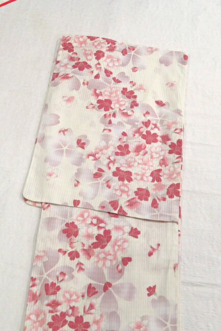 浴衣 ゆかた Fサイズ 仕立て上り浴衣 白系 花柄 フリー 綿 フリーサイズ お仕立て上がり お祭り イベン..